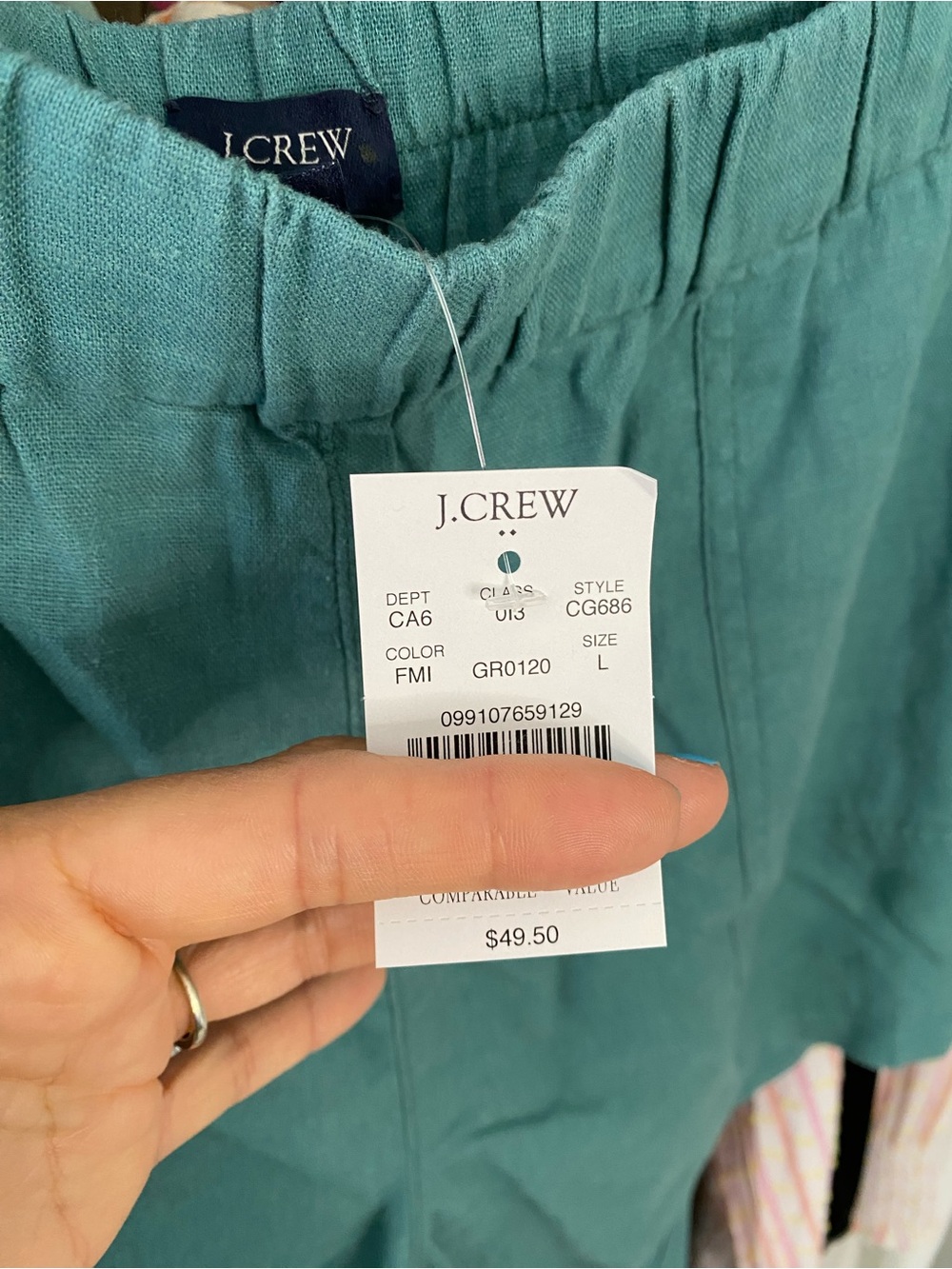 J.CREW Teal Green Linen-Blend Women’s Casual Shorts! 🐚 - Picture 10 of 14
